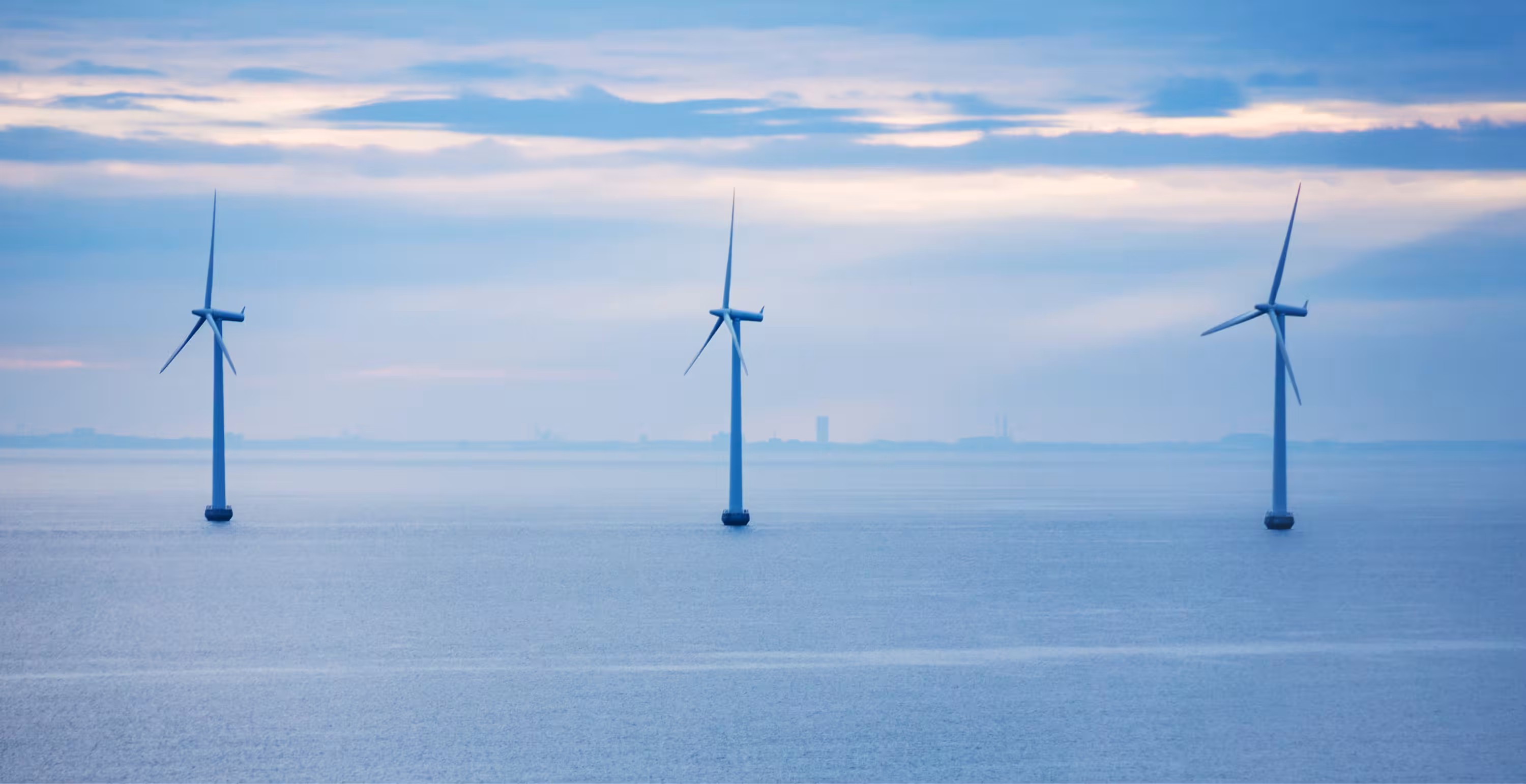 A landscape image where Three windmill is visible