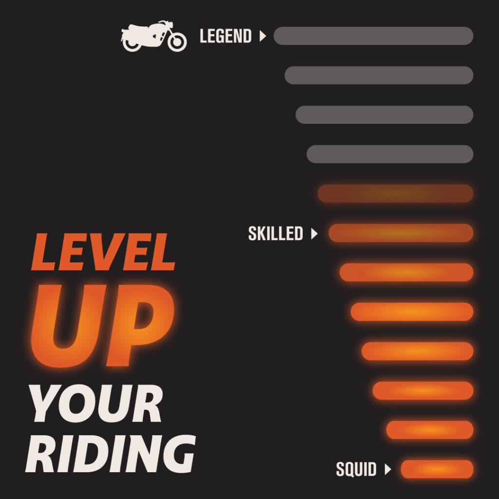 Motorcycle training - level up your riding banner text