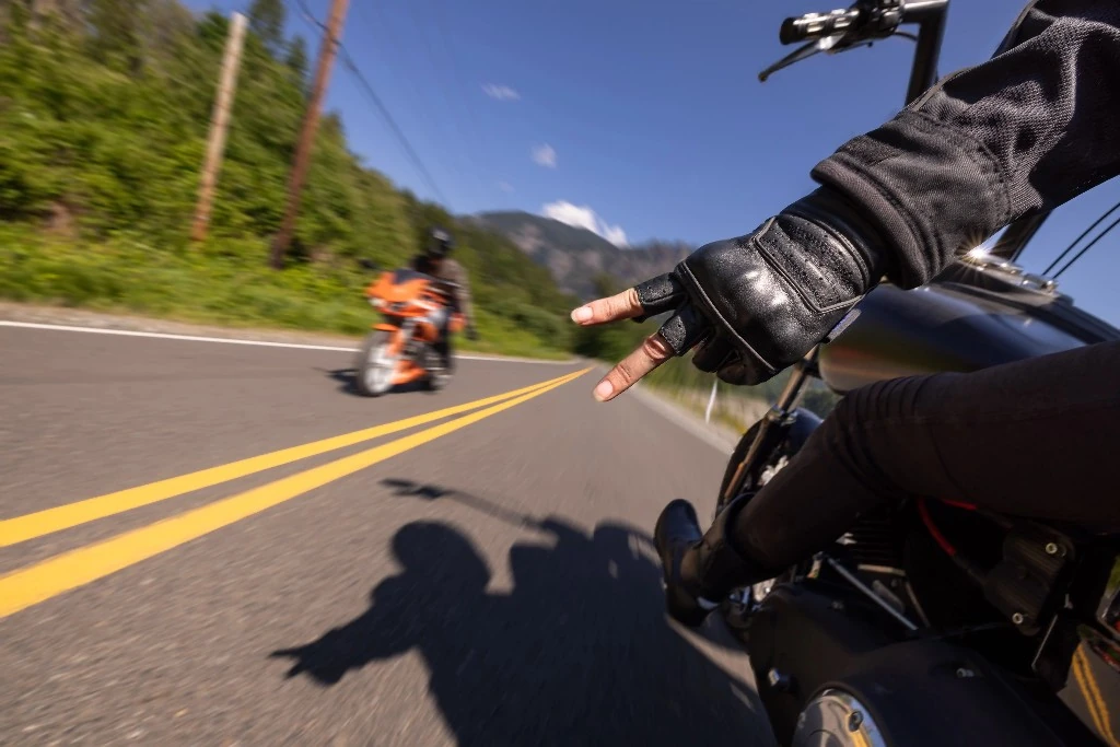 Motorcycle riding on a scenic highway