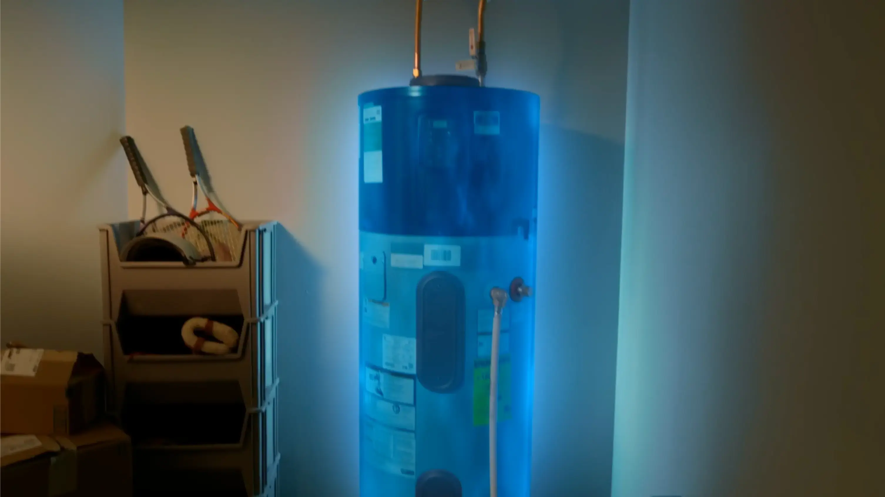 Glowing residential water heater